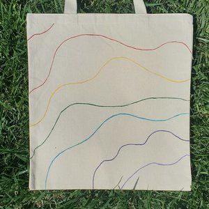 Minimalistic rainbow tote bag